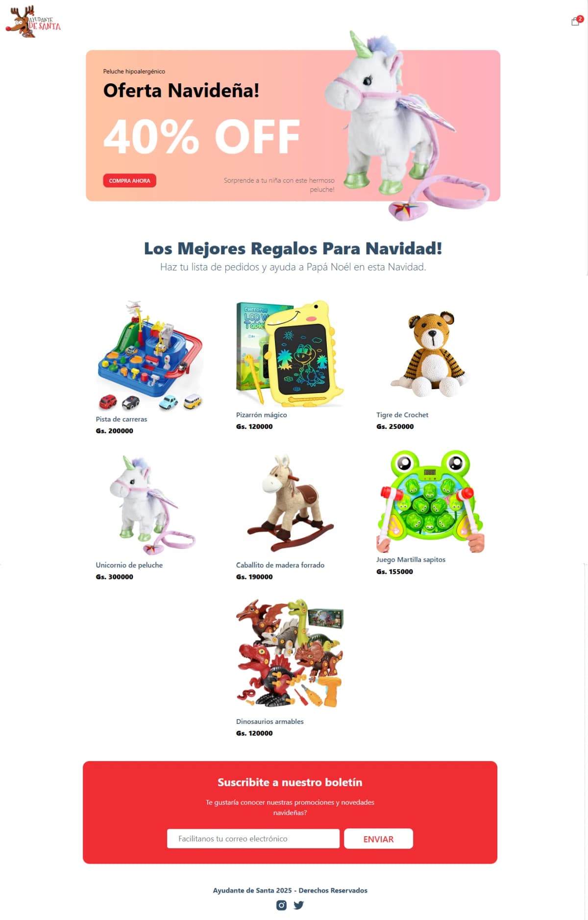 Ayudante de Santa E-commerce